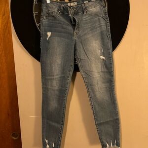 Rewash Women's Light Blue Distressed Skinny Jeans
